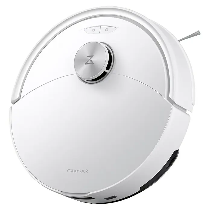 Roborock Saugwischroboter Q10 VF White - Saugkraft: 10.000 Pa, Akkulaufzeit: 150 min, Fassungsvermögen Roboter: 500 ml, Weiß - Nahaufnahme des Roborock S8 Pro Ultra, eines intelligenten Staubsaugerroboters in Weiß. Er bietet fortschrittliche Reinigungstechnologie für Ihr Zuhause.