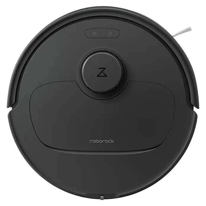 Roborock Saugwischroboter QR 598 Black - Saugkraft: 8.000 Pa, Akkulaufzeit: 180 min, Fassungsvermögen Roboter: 330 ml, Schwarz - Nahaufnahme eines schwarzen Roborock S7 MaxV Ultra Saugroboters.