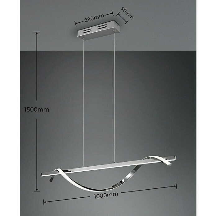 Trio Leuchten Viseća LED svjetiljka Isabel  (26 W, Visina: 150 cm, Neutralno bijelo) | BAUHAUS