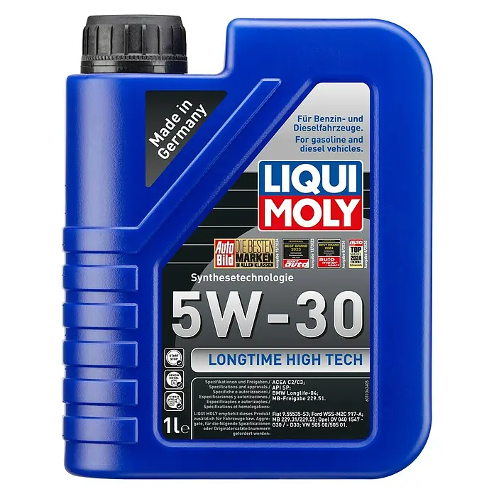 Liqui Moly Motoröl Longtime High Tech - 5W-30, C3 - Liqui Moly Longtime High Tech 5W-30 Motoröl, geeignet für Benzin- und Dieselfahrzeuge, hergestellt in Deutschland.