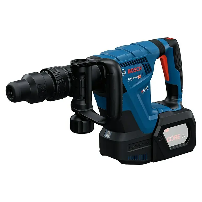 Bosch Professional AMPShare 18V Akku-Schlaghammer GSH 18V-5 - 18 V, Ohne Akku, 8,5 J - Abgebildete ist ein Bosch GSH 18V-S Professional Akku-Bohrhammer mit robustem Design und leistungsstarkem 18V Akku für anspruchsvolle Aufgaben.
