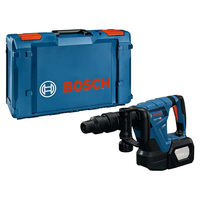 Bosch Professional AMPShare 18V Akku-Schlaghammer GSH 18V-5 - 18 V, Ohne Akku, 8,5 J - Blauer Bosch Bohrhammer mit dazugehörigem Werkzeugkoffer, ideal für professionelle Handwerker, die Wert auf Qualität und Leistung legen.