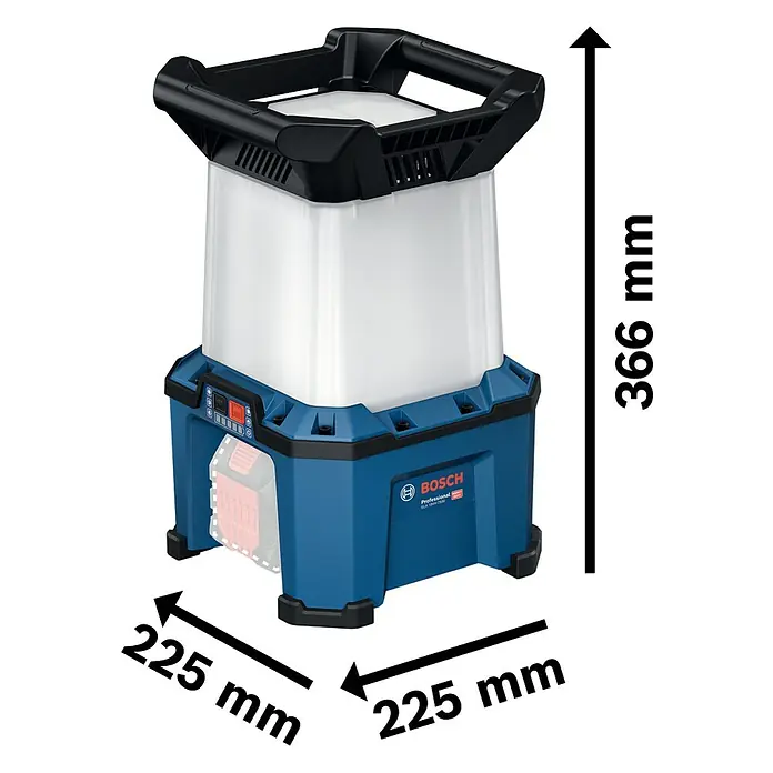 Bosch Professional AMPShare 18V Akku-Bauleuchte - 18 V, Anzahl Akkus: Ohne Akku, 7.500 lm - Bosch Akku-Baustrahler mit den Maßen 225 x 225 x 366 mm, ideal für den professionellen Einsatz auf Baustellen.