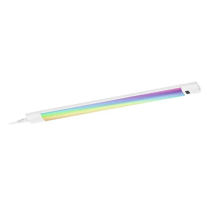 Osram LED-Unterbauleuchte Linear - L x B x H: 50 x 4,9 x 1,8 cm, Lichtfarbe: Warmweiß, 220 V - 240 V - Lichtleiste mit Regenbogeneffekt. Die schlanke LED-Leuchte erzeugt einen sanften Farbverlauf, ideal für stimmungsvolle Beleuchtung.