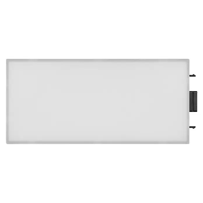 Osram LED-Unterbauleuchte Erweiterung - L x B x H: 17,9 x 8,1 x 2,1 cm, Lichtfarbe: Warmweiß, Schwarz - Ein hochauflösendes Bild eines modernen, rechteckigen, weißen LED-Panels mit Griffen, ideal für helle und gleichmäßige Beleuchtung.