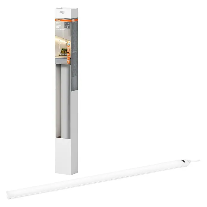 Osram LED-Unterbauleuchte Linear - L x B x H: 55 x 3,6 x 1,8 cm, Lichtfarbe: Tageslichtweiß, 220 V - 240 V - Osram LED-Leuchte in Originalverpackung. Das Produkt ist lang und schlank, ideal für die Beleuchtung von Arbeitsbereichen.