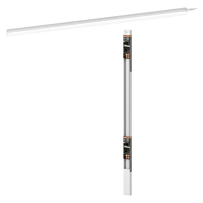 Osram LED-Unterbauleuchte Linearleuchte Sensor - L x B x H: 117,3 x 2,8 x 3,6 cm, Lichtfarbe: Warmweiß, 220 V - 240 V - Aufnahme des LED-Lichters von WAGO, das für helle Beleuchtung und energieeffiziente Leistung konzipiert ist.