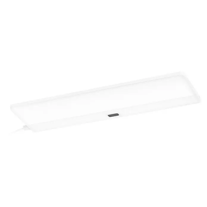 Osram LED-Unterbauleuchte - L x B x H: 30 x 10 x 0,8 cm, Lichtfarbe: Tageslichtweiß, 220 V - 240 V - Ein weißes, modernes elektronisches Gerät mit einer kleinen Aussparung in der Mitte, ideal für den täglichen Gebrauch zu Hause oder im Büro.