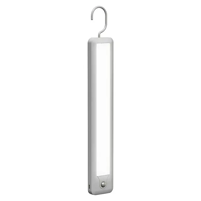 Osram LED-Unterbauleuchte Linearleuchte Mobil Hänger - L x B x H: 32,4 x 4,7 x 1,5 cm, Lichtfarbe: Kaltweiß - Eine tragbare, weiße LED-Leuchte mit Haken zum Aufhängen, ideal für Camping oder als Notbeleuchtung.