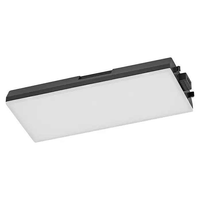 Osram LED-Unterbauleuchte Erweiterung - L x B x H: 17,9 x 8,1 x 2,1 cm, Lichtfarbe: Warmweiß, Schwarz - Ein rechteckiger, schwarzer LED-Panel-Leuchtkörper, der eine helle, gleichmäßige Beleuchtung bietet und eine moderne Beleuchtungslösung darstellt.