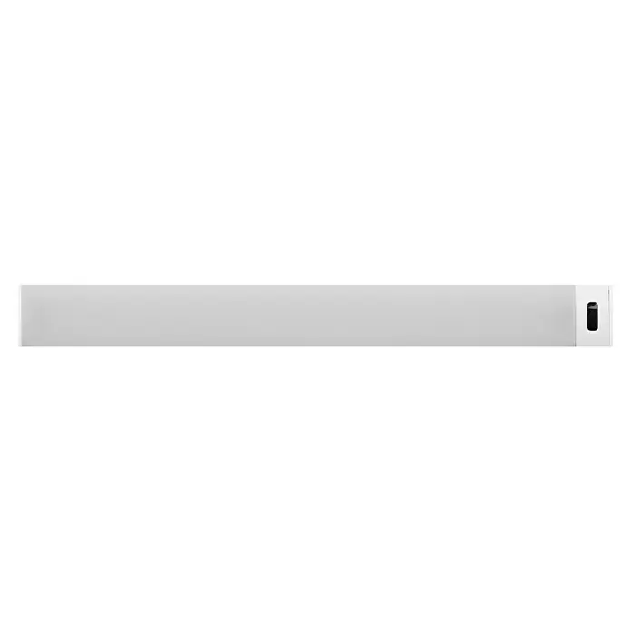 Osram LED-Unterbauleuchte Linear - L x B x H: 35 x 3,6 x 1,8 cm, Lichtfarbe: Tageslichtweiß, 220 V - 240 V - Grauer Apple Studio Display Monitor mit Standfuß, der ein schlankes, minimalistisches Design für professionelle Nutzer bietet.