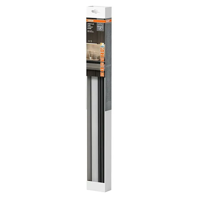 Osram LED-Unterbauleuchte Linear - L x B x H: 55,7 x 6 x 2,4 cm, Lichtfarbe: Tageslichtweiß, 220 V - 240 V, Schwarz - Osram Linear LED Turn Connect 557mm: Die funktionale LED-Leuchte mit vielfältigen Einsatzmöglichkeiten & Aluminiumgehäuse für moderne Beleuchtung.