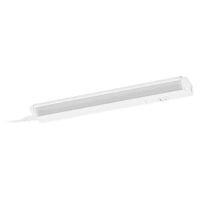 Osram LED-Unterbauleuchte Linear - L x B x H: 35,7 x 6 x 2,4 cm, Lichtfarbe: Tageslichtweiß, 220 V - 240 V, Weiß - Eine weiße LED-Unterbauleuchte mit Schalter, ideal für Küchen und Arbeitsbereiche, sorgt für helles und effizientes Licht.