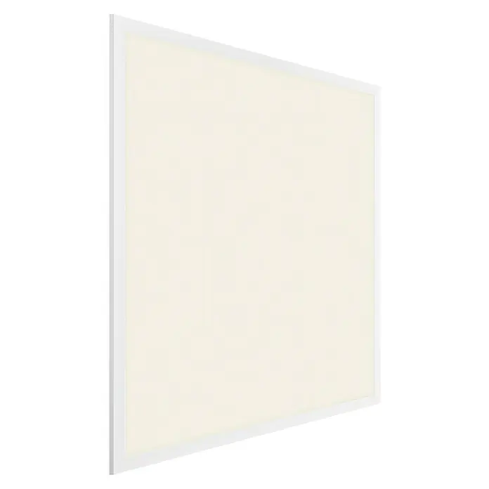 Osram LED-Panel Essential - 36 W, L x B x H: 59,6 x 59,6 x 3,5 cm, Weiß, Kaltweiß - Das Bild zeigt eine LED-Panel-Leuchte mit einem weißen Rahmen. Das Panel ist rechteckig und gibt ein warmes, gleichmäßiges Licht ab.