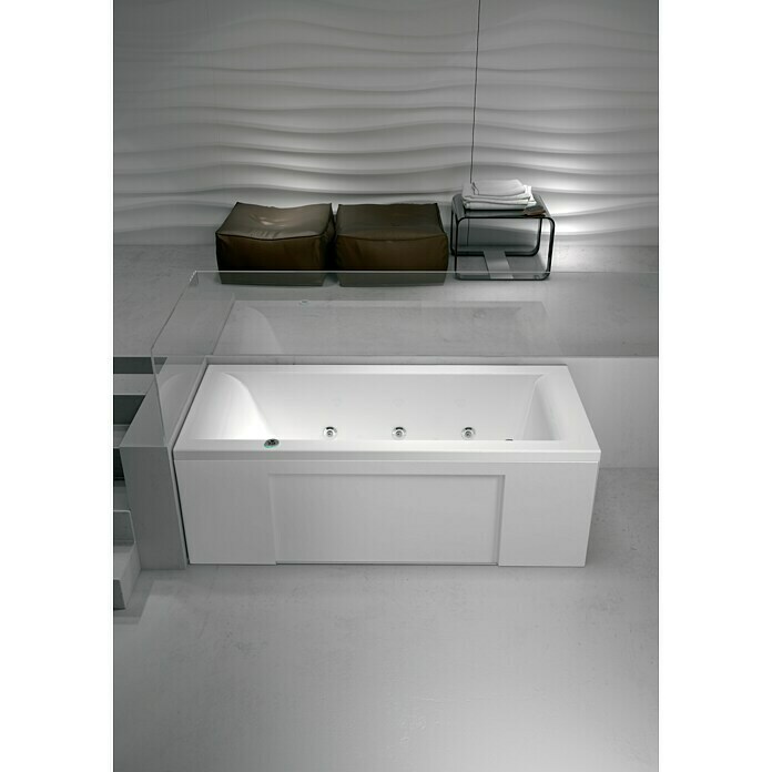 Bañera de hidromasaje Line Full (L x An: 80 x 170 cm, Con terapia de luces de colores, Acrílico sanitario, Blanco)