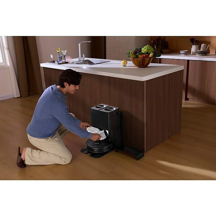 Roborock Robot aspirador con mopa Qrevo Edge 5V1 Black (Potencia de aspiración: 18.500 Pa, Duración de la batería: 180 min, Capacidad del robot: 325 ml, Negro) | BAUHAUS