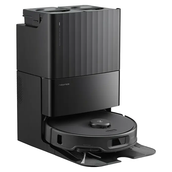 Roborock Saugwischroboter Qrevo Edge 5V1 Black - Saugkraft: 18.500 Pa, Akkulaufzeit: 180 min, Fassungsvermögen Roboter: 325 ml, Schwarz - Schwarzer Roborock S8 Pro Ultra mit Multifunktionsdockingstation zum automatischen Staubsaugen und Wischen.