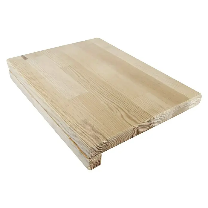 Remundi Schneidebrett Zelos M - L x B x H: 40 x 29 x 6 cm - Holztablett: Ein helles, rechteckiges Holztablett mit abgerundeten Kanten, ideal für Servierzwecke oder als dekoratives Element.