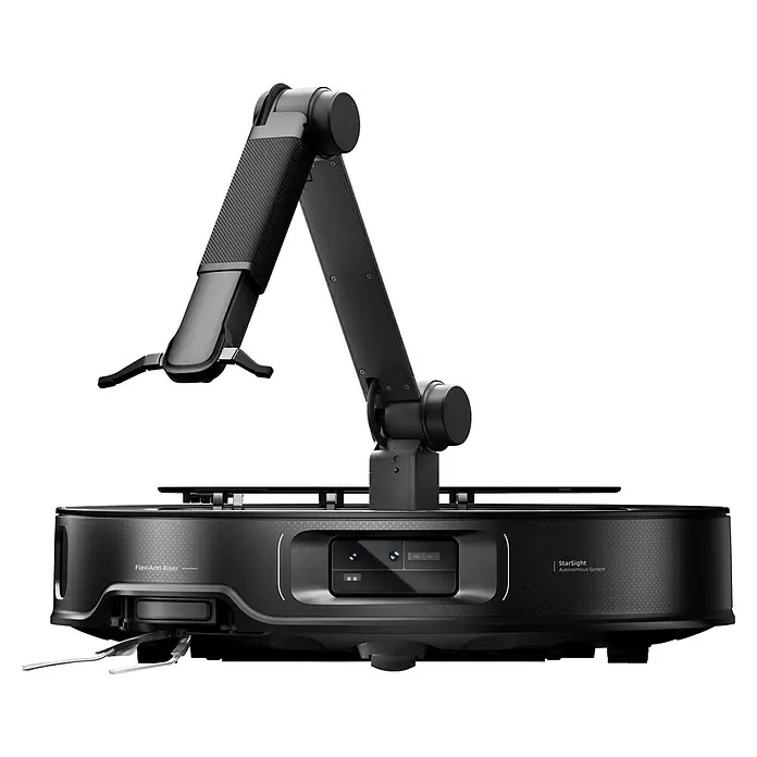 Roborock Saugwischroboter Saros Z70 R&D Black mit Wasseranschluss - Saugkraft: 22.000 Pa, Akkulaufzeit: 135 min, Fassungsvermögen Roboter: 350 ml, Schwarz - FlexArm Riser Staubsauger mit Starlight Autonomous System. Innovative Reinigungstechnologie für ein sauberes Zuhause.