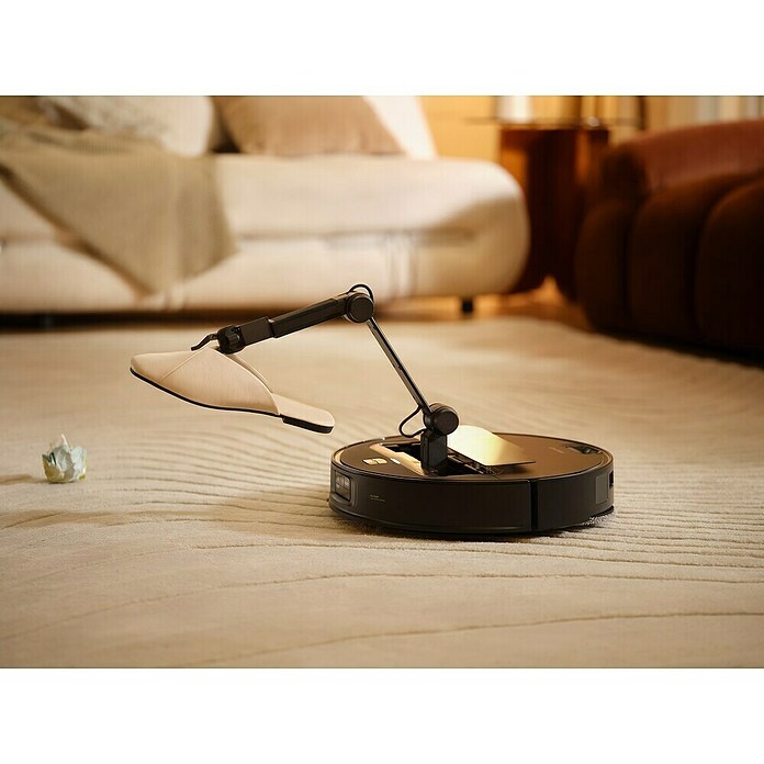 Roborock Robot aspirador con mopa Saros Z70 R&D Black con conexión de agua (Potencia de aspiración: 22.000 Pa, Duración de la batería: 135 min, Capacidad del robot: 350 ml, Negro) | BAUHAUS