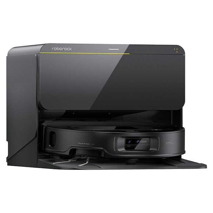 Roborock Robot aspirador con mopa Saros Z70 R&D Black con conexión de agua (Potencia de aspiración: 22.000 Pa, Duración de la batería: 135 min, Capacidad del robot: 350 ml, Negro) | BAUHAUS