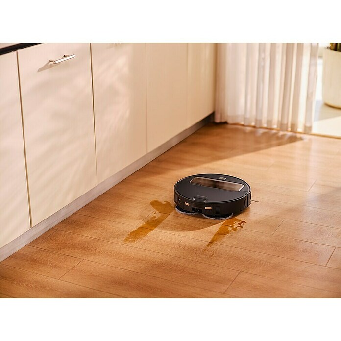 Roborock Robot aspirador con mopa Saros Z70 R&D Black con conexión de agua (Potencia de aspiración: 22.000 Pa, Duración de la batería: 135 min, Capacidad del robot: 350 ml, Negro) | BAUHAUS