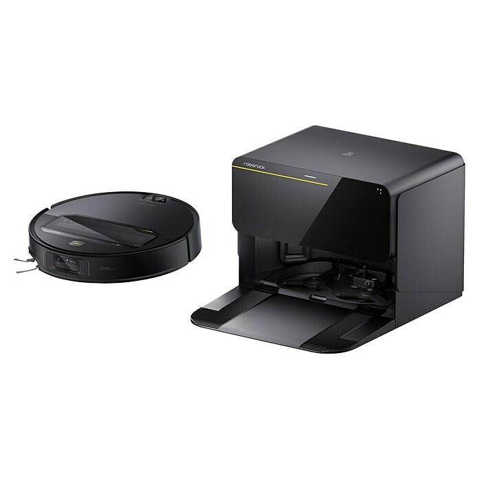 Roborock Robot aspirador con mopa Saros Z70 R&D Black con conexión de agua (Potencia de aspiración: 22.000 Pa, Duración de la batería: 135 min, Capacidad del robot: 350 ml, Negro) | BAUHAUS