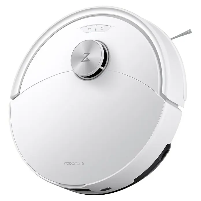 Roborock Saugwischroboter Q10 VF+ White - Saugkraft: 10.000 Pa, Akkulaufzeit: 240 min, Fassungsvermögen Roboter: 350 ml, Weiß - Roborock Saugroboter in Weiß mit Z-Logo auf der Oberseite, ein intelligenter Helfer für die Bodenreinigung im ganzen Haus.