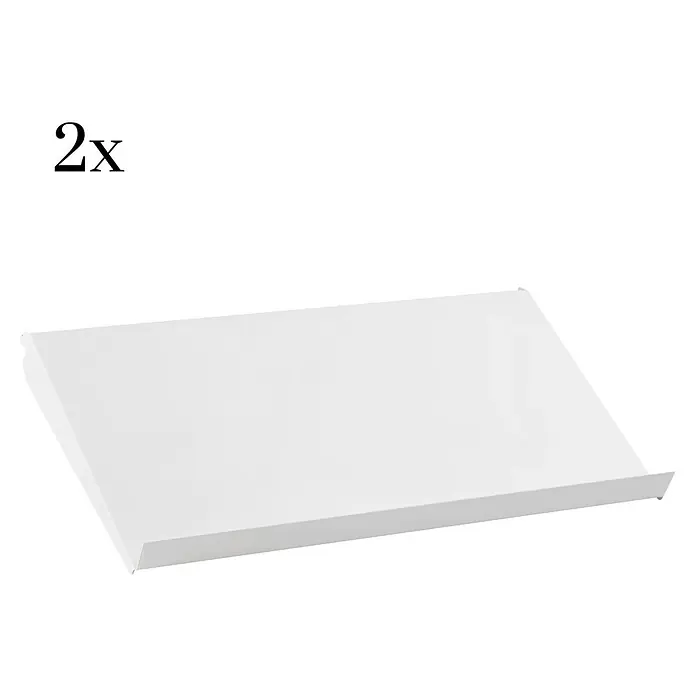 Elfa Classic by Elfa Regalboden-Set Set - L x B x H: 40 x 60 x 7,5 cm, 2 Stk., Weiß - Abgebildet ist ein weißes Regalbrett im Querformat, das sich ideal zur Aufbewahrung und Präsentation von Gegenständen eignet.\n