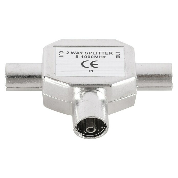 Q-Link Coax kabelverbinder Splitter 1x female 2x male (Coax-aansluiting, Metaal) | BAUHAUS