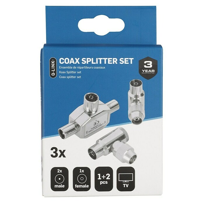 Q-Link Coax verbinder Splitter - 1x female 2x male (Coax-aansluiting) | BAUHAUS