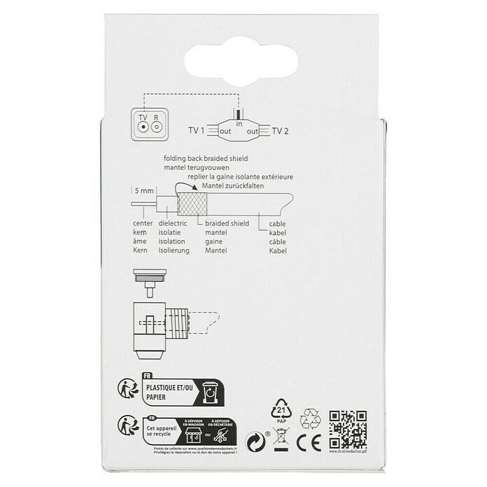 Q-Link Coax verbinder Splitter - 1x female 2x male (Coax-aansluiting) | BAUHAUS
