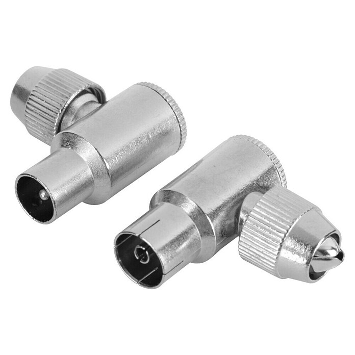 Q-Link Coax haakse connector, female en male (Metaal, 2 st.) | BAUHAUS