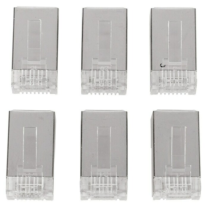Q-Link Connector FTP - 6 stuks (RJ45-stekker, Vergulde contacten) | BAUHAUS