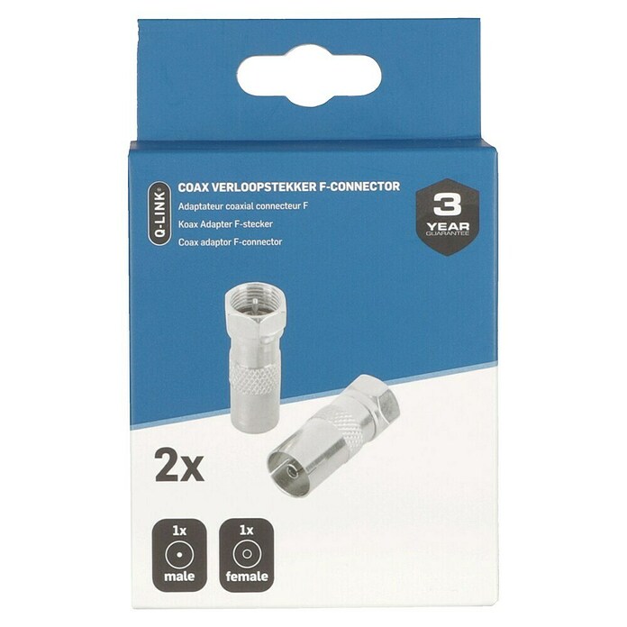 Q-Link Coaxadapter Binnendraads (F-connector, 1x male, 1x female) | BAUHAUS