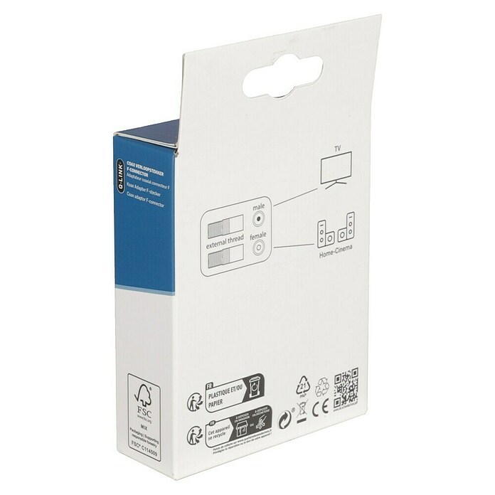 Q-Link Coaxadapter Binnendraads (F-connector, 1x male, 1x female) | BAUHAUS