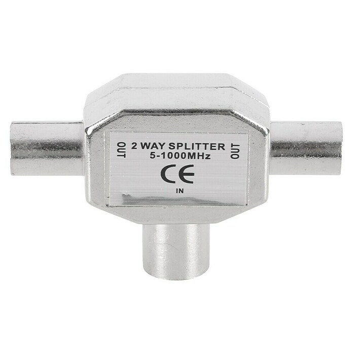 Q-Link Coax kabelverbinder Splitter 1x female 2x male (Coax-aansluiting, Metaal) | BAUHAUS