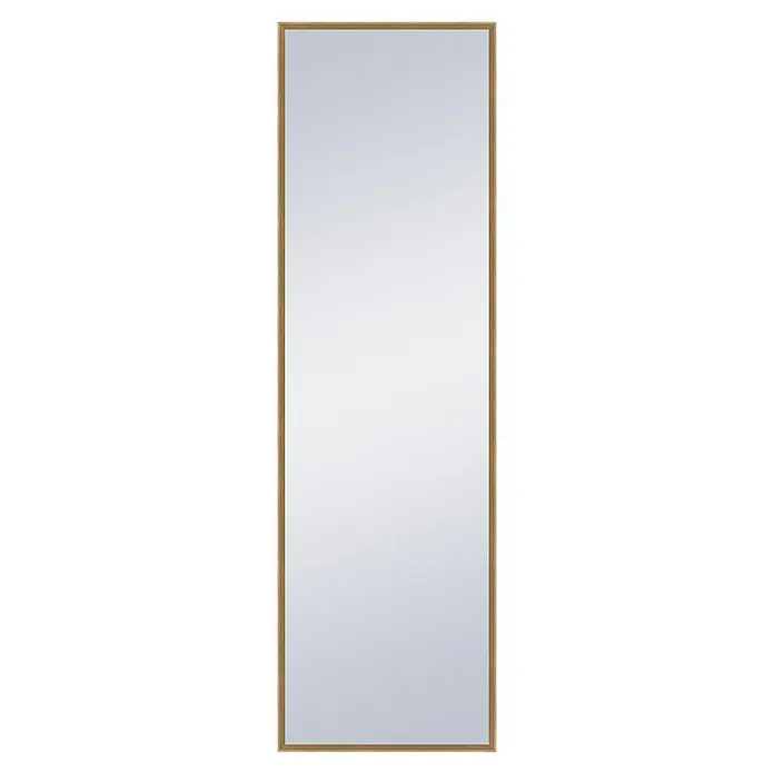Espejo de pared Tampere - 43 x 133 cm, Roble oscuro - Un espejo rectangular elegante con un marco de madera clara, que aporta una estética moderna y minimalista a cualquier habitación.