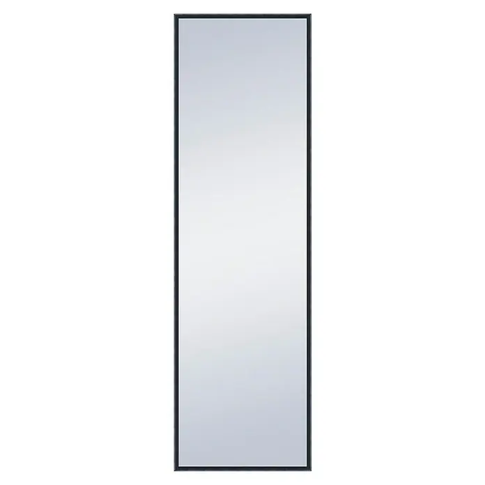 Espejo de pared Tampere - 43 x 133 cm, Negro - Elegante diseño de espejo sin marco con un marco negro fino. Ideal para baños modernos o vestidores para mejorar la luminosidad y la amplitud.