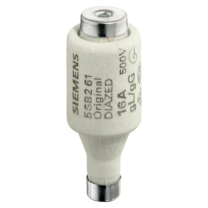 Siemens Diazed-Sicherung Sentron 5SB2611 - 16 A, 500 V, DII, 5 Stk. - Ein DIAZED-Sicherungseinsatz von Siemens, Modell 5SB261 Original, 16A 500V gG.