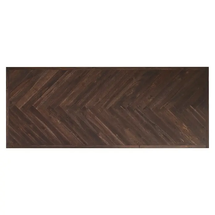 Arbeitsplatte Fischgrät - Akazie, L x B x S: 200 x 80 x 2,6 cm, Dunkelbraun - Elegante Tischplatte aus dunklem Holz mit Fischgrätmuster. Die hochwertige Verarbeitung macht diesen Tisch zu einem Blickfang.