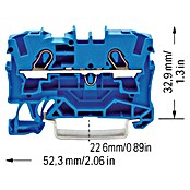 Wago Durchgangsklemme (Querschnitt: 0,5 mm² - 6 mm², L x B x H: 6,2 x 52,3 x 39,5 mm, Blau) | BAUHAUS
