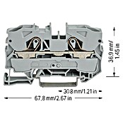 Wago Durchgangsklemme (Querschnitt: 0,5 mm² - 16 mm², L x B x H: 10 x 67,8 x 43,5 mm, Grau) | BAUHAUS