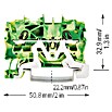 Wago Durchgangsklemme (Querschnitt: 0,25 mm² - 4 mm², L x B x H: 48,5 x 5,2 x 33 mm, Grün/Gelb) | BAUHAUS