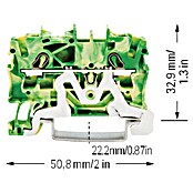 Wago Durchgangsklemme (Querschnitt: 0,25 mm² - 4 mm², L x B x H: 48,5 x 5,2 x 33 mm, Grün/Gelb) | BAUHAUS