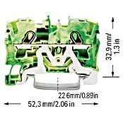Wago Durchgangsklemme (Querschnitt: 0,5 mm² - 6 mm², L x B x H: 6,2 x 52,3 x 39,5 mm, Grün/Gelb) | BAUHAUS