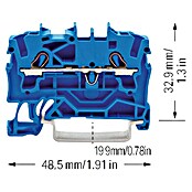 Wago Durchgangsklemme (Querschnitt: 0,25 mm² - 2,5 mm², L x B x H: 48,5 x 5,2 x 33 mm, Blau) | BAUHAUS