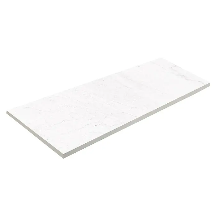 Wandfliese Lorena - 40 x 120 cm, Perla, Matt - Elegante Marmorplatte in Weiß mit filigranen Maserungen, ideal für stilvolle Innenräume. Die perfekte Ergänzung für Küche oder Bad.