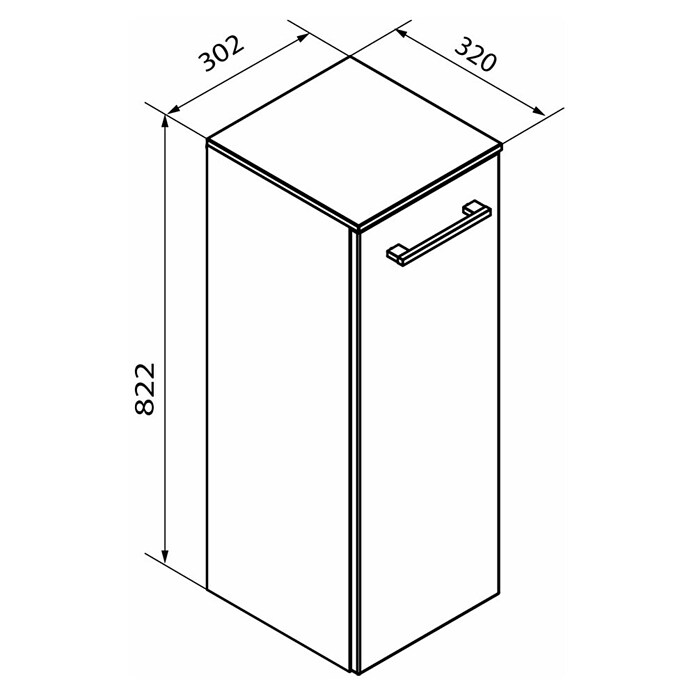 Fackelmann Oxford Hängeschrank midi (Weiß, B x T x H: 302 x 320 x 822 mm) | BAUHAUS