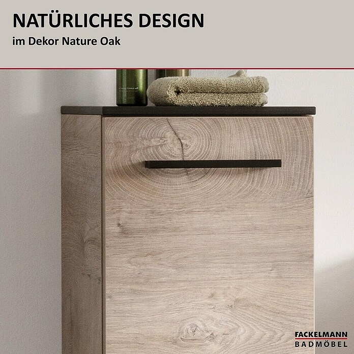 Fackelmann Oxford Hängeschrank midi (Nature Oak Holzoptik, B x T x H: 302 x 320 x 822 mm) | BAUHAUS